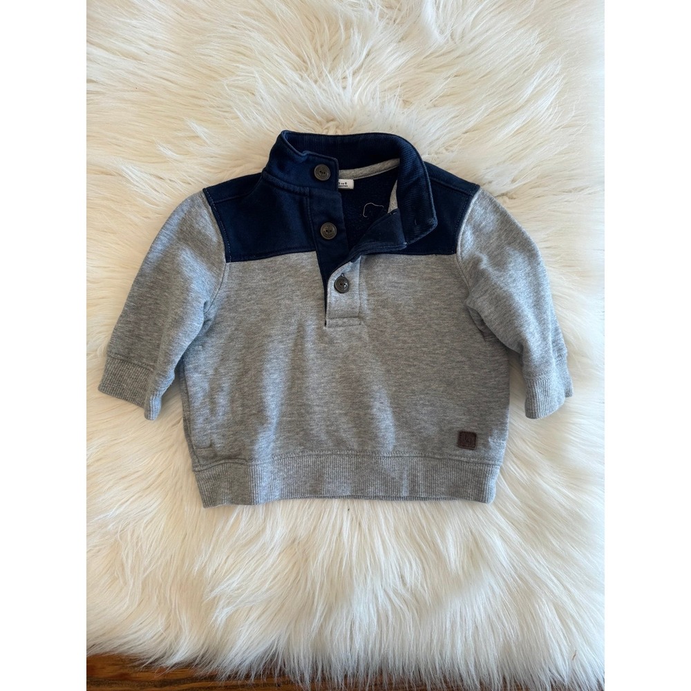 Janie and Jack pullover navy gray 3/6m